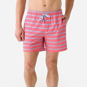 SOUTHERN TIDE BAYSHORE STRIPE PRINTED SWIM TRUNK in SUNKIST CORAL. Size XL. NWT